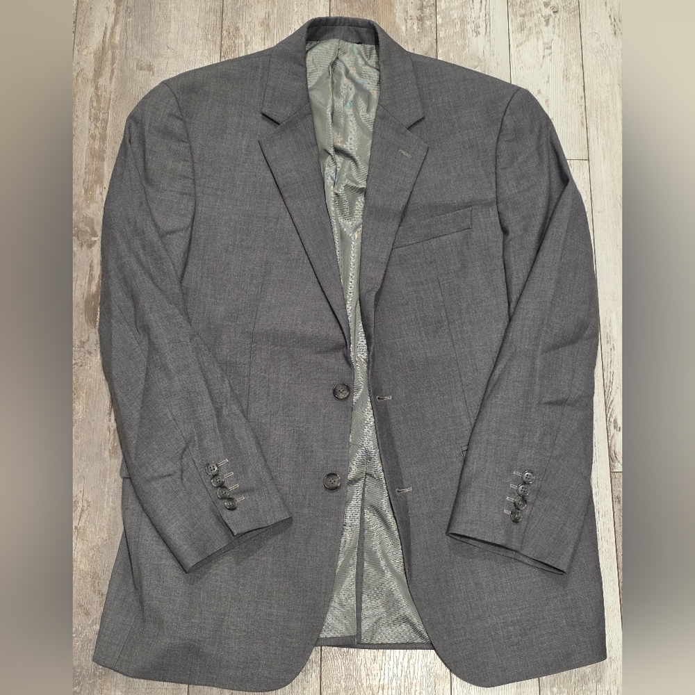 40R Men's Croft & Barrow Ultra-Soft Blazer Gray Flex Fit 2 Button Sport Coat